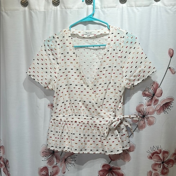 Madewell Tops - MADEWELL • Short Sleeved Wrap Shirt • Size Small